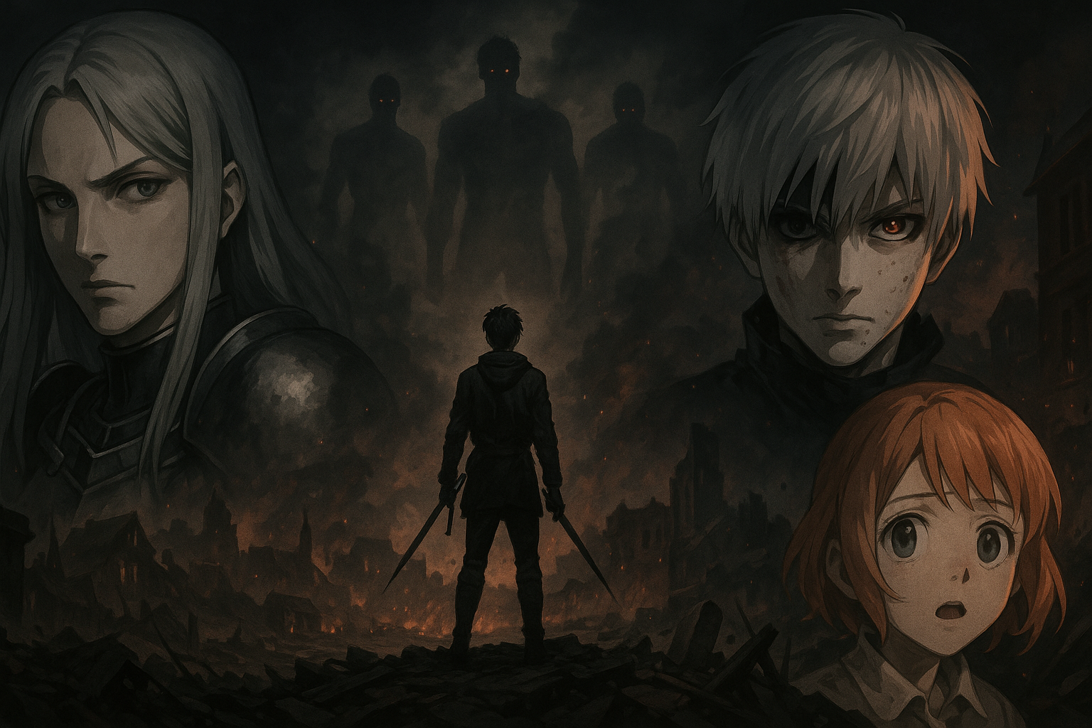 "أنميات شبيهة بـ Attack on Titan – أبطال في عالم مظلم يحاربون الوحوش والفساد